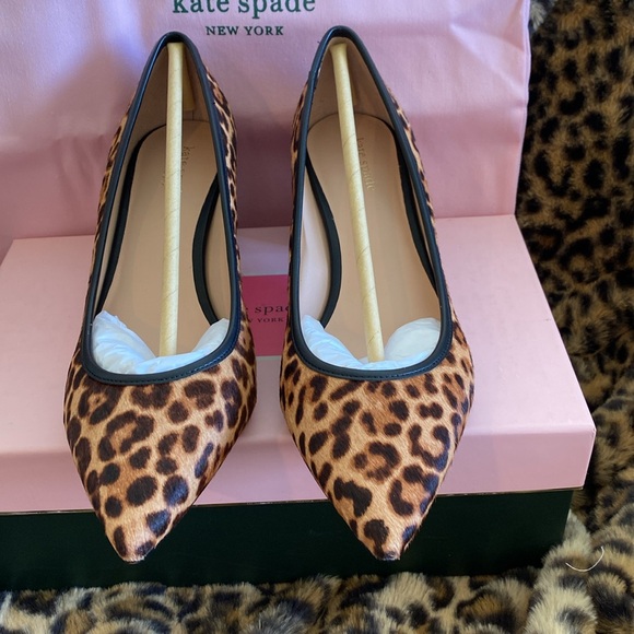 NIB Kate spade haircalf Menorca leopard heels size 9 - Picture 4 of 10